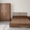 Combo phòng ngủ giá rẻ với táp 40cm, tủ 1m2x2m, giường 1m6x2m màu óc chó 6089, gỗ công nghiệp mdf bề mặt phủ melamine chống xước