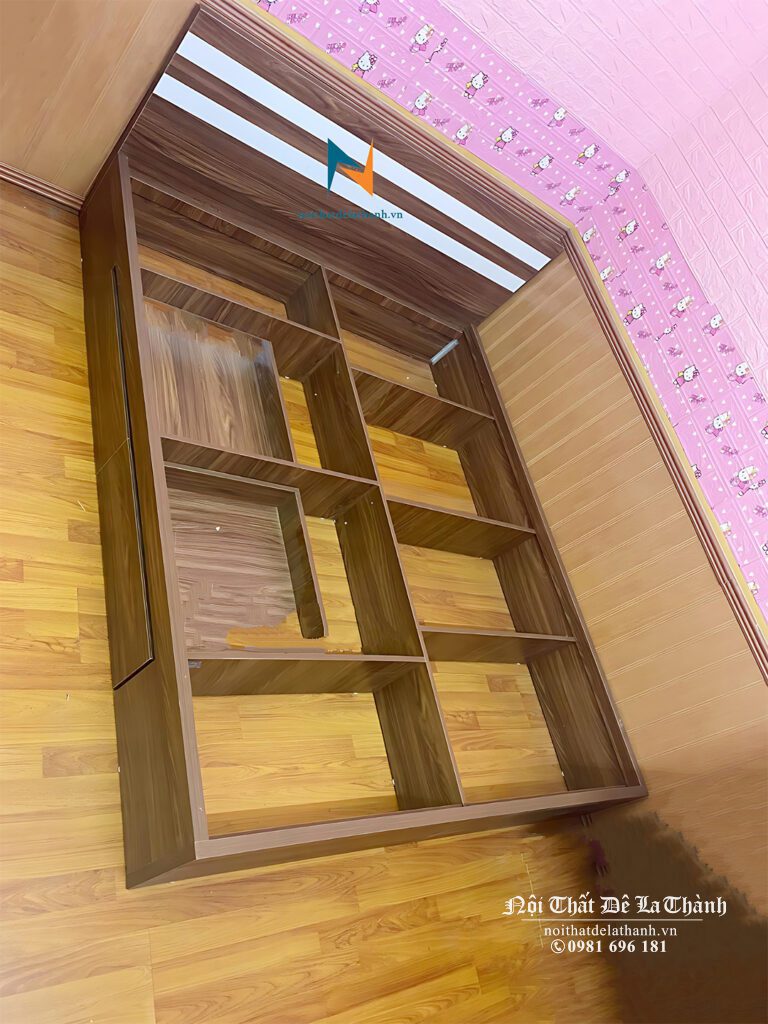 Thiết kế bên trong giường ngủ giá rẻ có 2 ngăn kéo, gỗ công nghiệp mdf