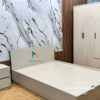 Combo nội thất phòng ngủ giá rẻ gồm giường 1m2x1m9, tủ 1m2x2m, táp đầu giường, màu gỗ sáng