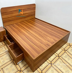 Hình Ảnh Giường Gỗ 1m4 Giá Rẻ Có 2 Ngăn Kéo