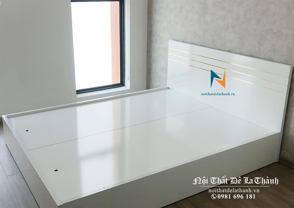 Một trong các mẫu giường đẹp bán chạy nhất của Nội Thất Đê La Thành. Ảnh: Giường màu trắng 1m6x2m