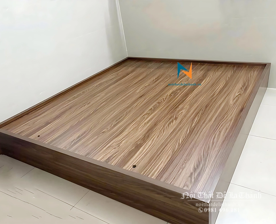 Chiếc giường hộp giá rẻ 1m6x2m không đầu, chuyên dụng cho sinh viên và phòng trọ
