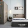 Combo giường tủ giá rẻ bao gổm giường đầu hộp 1m6x2m, tủ quần áo giá rẻ 1m6x2m, táp đầu giường 40x40cm