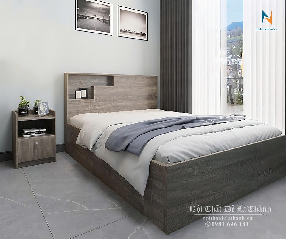 Chiếc giường đầu hộp giá rẻ 1m6x2m
