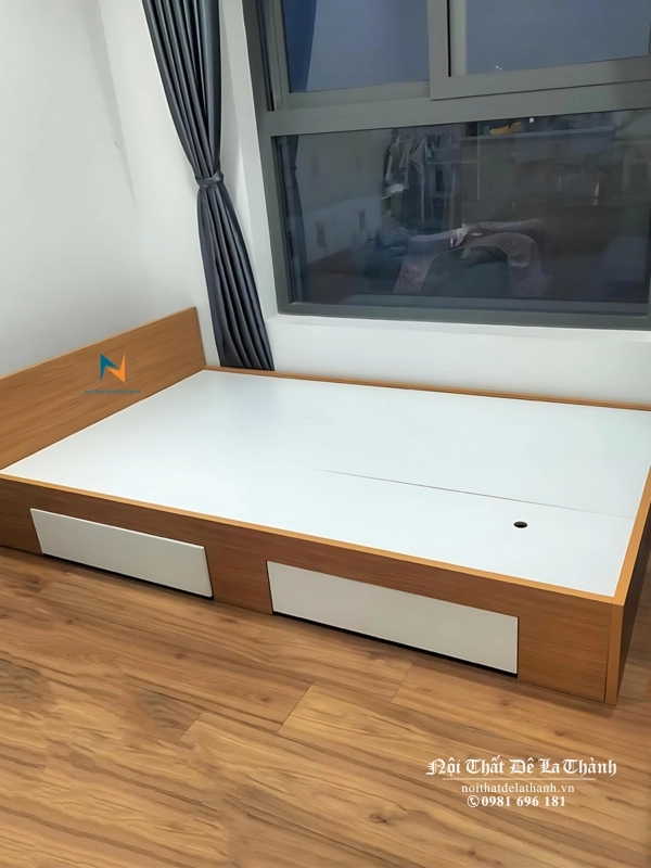 Mua giường đơn tại Nội thất Đê La Thành với các lựa chọn kích thước 1m2x2m hoặc 1m2x1m9