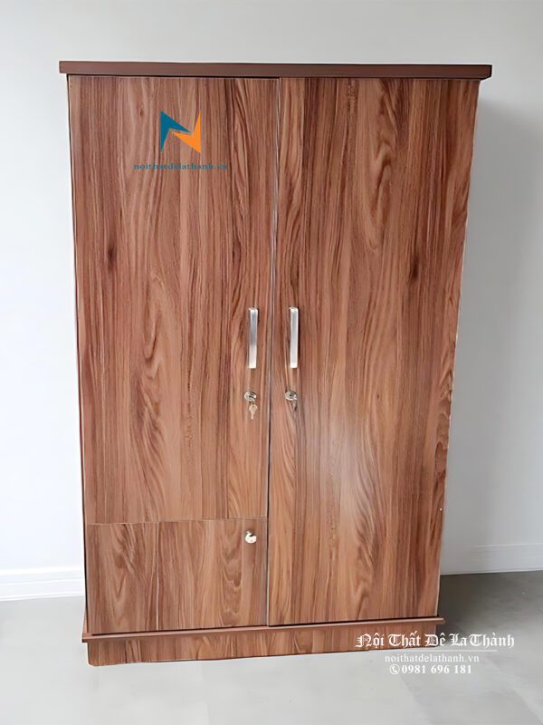 Chiếc tủ 2 cánh, kích thước 1mx2m, phân khúc giá rẻ, màu óc chó 6089, thiết kế đơn giản, hiện đại