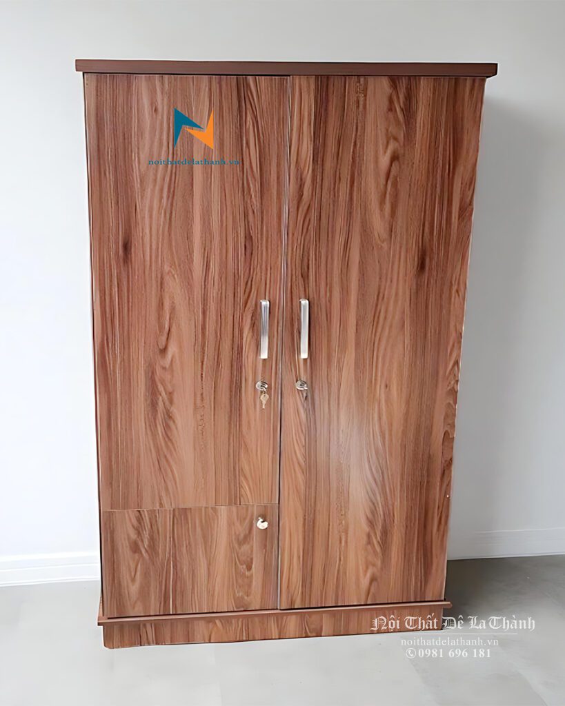 Chiếc tủ 2 cánh, kích thước 1mx2m, phân khúc giá rẻ, màu óc chó 6089, thiết kế đơn giản, hiện đại