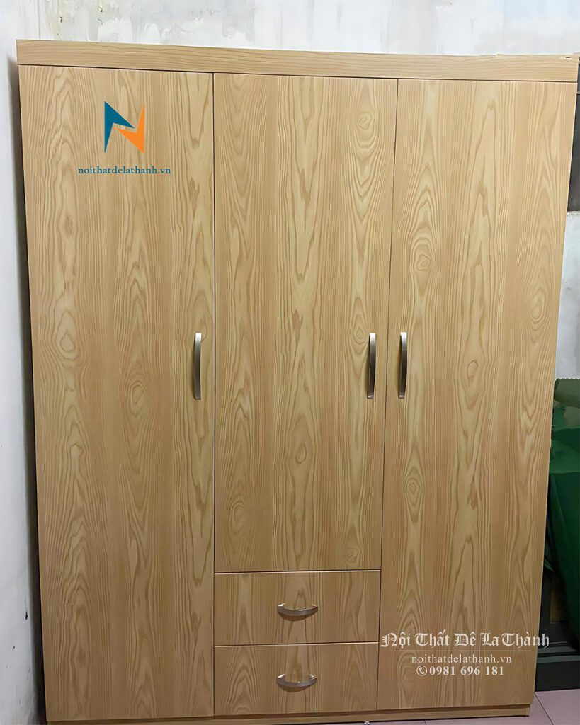 Tủ áo sinh viên giá rẻ chất liệu gỗ mdf, kích thước 1m6x2m, màu sồi rất đẹp mắt