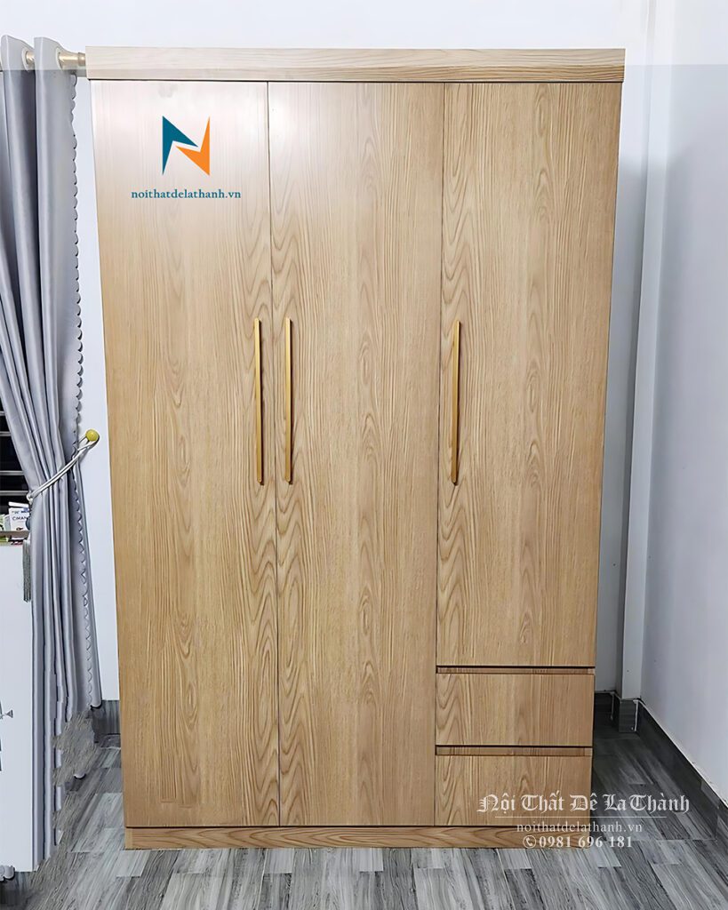 Chiếc tủ quần áo 3 cánh hiện đại, 2 buồng, 2 ngăn kéo, dành cho không gian nhỏ