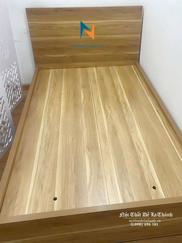 Giường ngủ giá rẻ 1m2 chất liệu gỗ công nghiệp mdf, màu 6161, dành cho 1 người ngủ