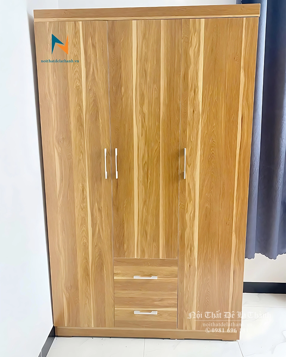 Tủ 1m2x2m giá rẻ được làm từ gỗ ép, chuyên dụng cho chung cư mini, phòng trọ, phòng ngủ sinh viên