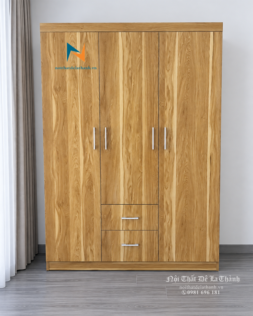 Tủ 1m2x2m giá rẻ được làm từ gỗ ép, chuyên dụng cho chung cư mini, phòng trọ, phòng ngủ sinh viên