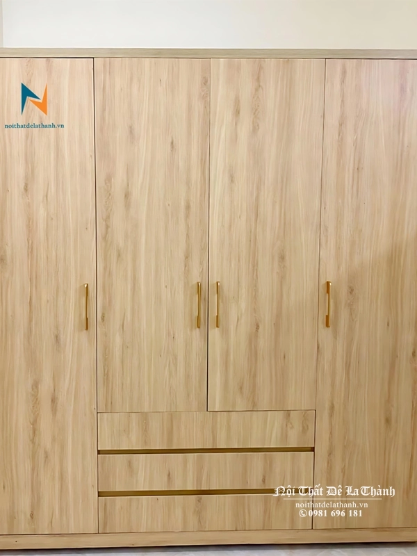 Chiếc tủ 4 cánh gỗ công nghiệp giá rẻ, màu 388, thiết kế theo phong cách hiện đại, chuyên dụng cho chung cư mini, phòng trọ, phòng sinh viên
