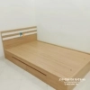 Chiêc giường đơn 1mx2m giá rẻ (có tuỳ chọn kích thước 1mx1m9), màu vàng 388, chất liệu gỗ công nghiệp mdf, chuyên dụng cho 1 sinh viên, hoặc 1 người ở trọ