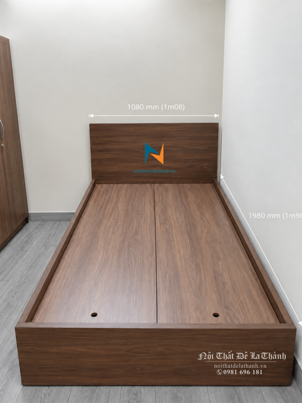 Kích thước đầy đủ của chiếc giường đơn giá rẻ 1m gỗ công nghiệp mdf