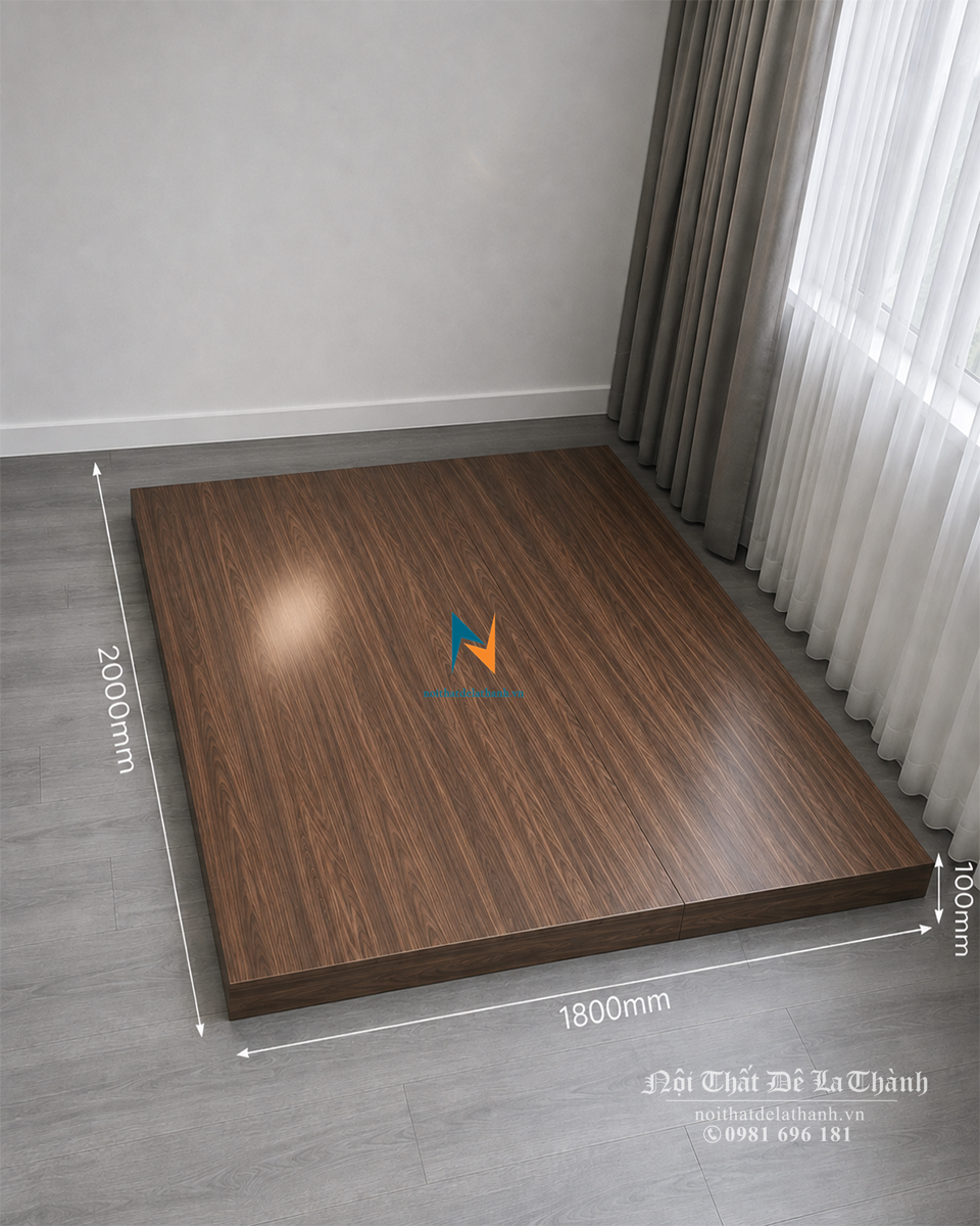 Bộ giường phản hộp 1m8x2mx10cm (có tuỳ chọn 1m6x2m), làm từ chất liệu gỗ công nghiệp mdf, chuyên dụng cho phòng trọ, nhà thuê, phòng sinh viên
