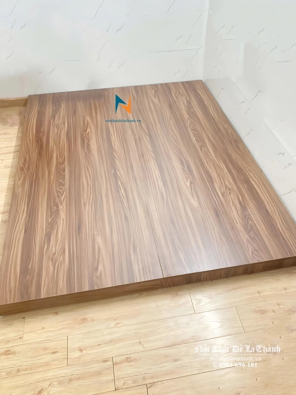 Phản hộp gỗ công nghiệp mdf, kích thước 1m6x2mx10cm, màu óc chó, chuyên dụng cho sinh viên, phòng trọ